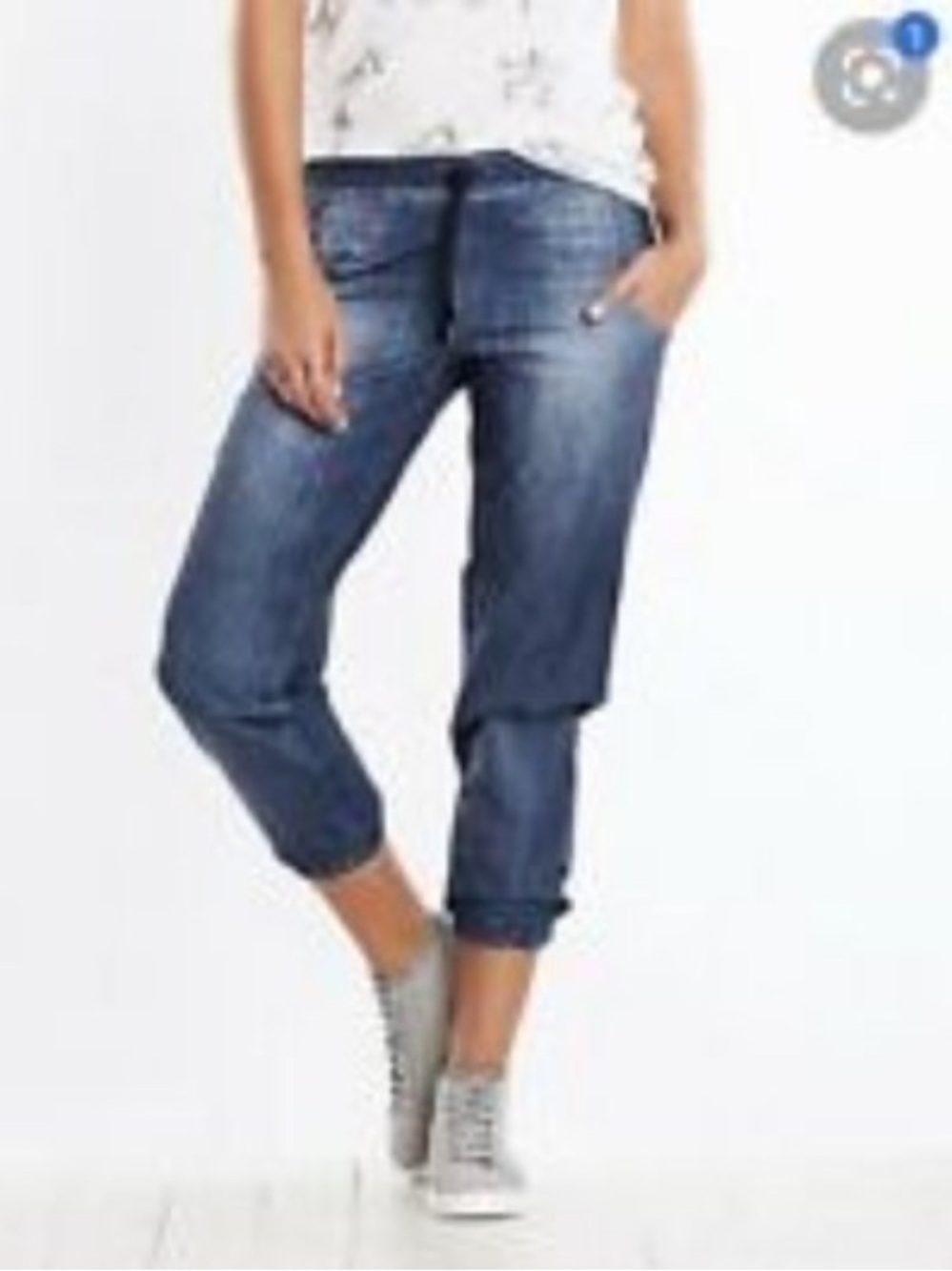 Lucy IndiGo Go Everywhere Joggers Faux Printed Denim Sz S